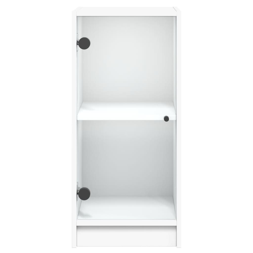 vidaXL Βοηθητικό Ντουλάπι Λευκό 35x37x75,5 εκ. με Γυάλινες Πόρτες