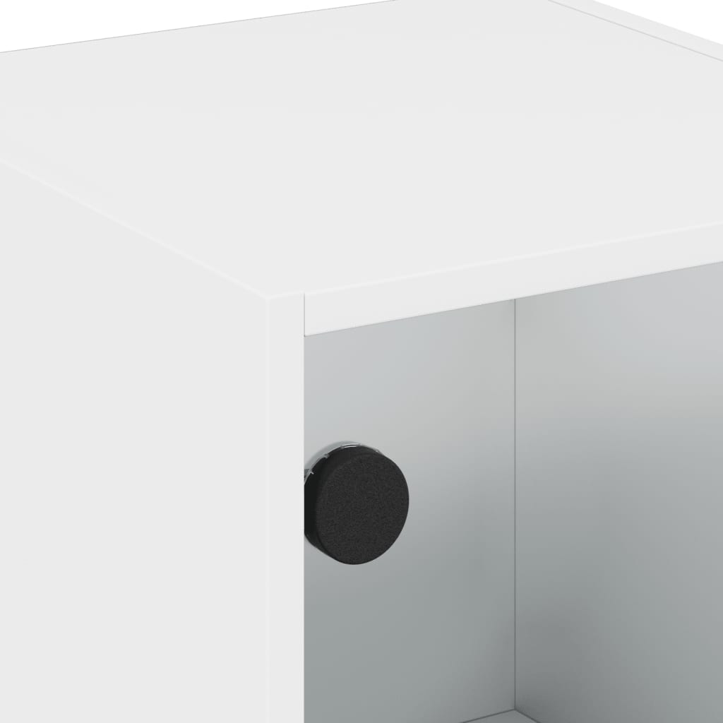 vidaXL Βοηθητικό Ντουλάπι Λευκό 35x37x75,5 εκ. με Γυάλινες Πόρτες
