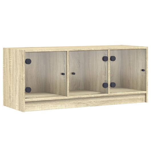 vidaXL Έπιπλο Τηλεόρασης Sonoma Δρυς 102x37x42 εκ. με Γυάλινες Πόρτες