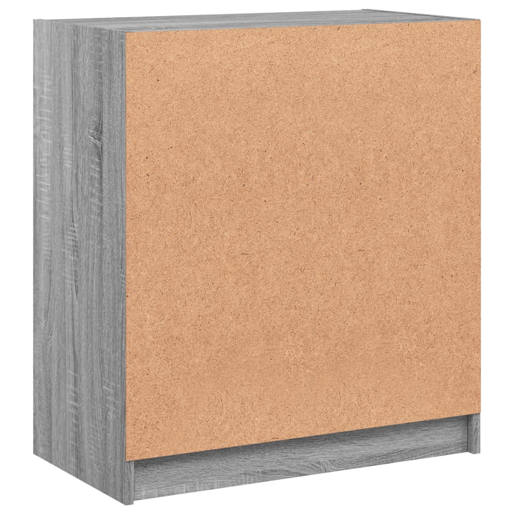 vidaXL Βοηθητικό Ντουλάπι Sonoma Γκρι 68x37x75,5εκ. με Γυάλινες Πόρτες