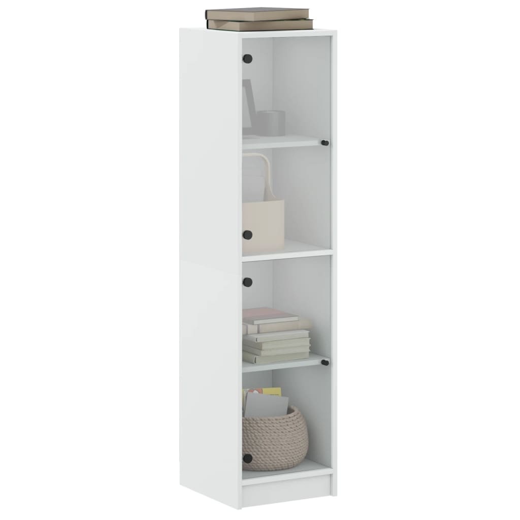 vidaXL Ντουλάπι Λευκό 35 x 37 x 142 εκ. με Γυάλινες Πόρτες