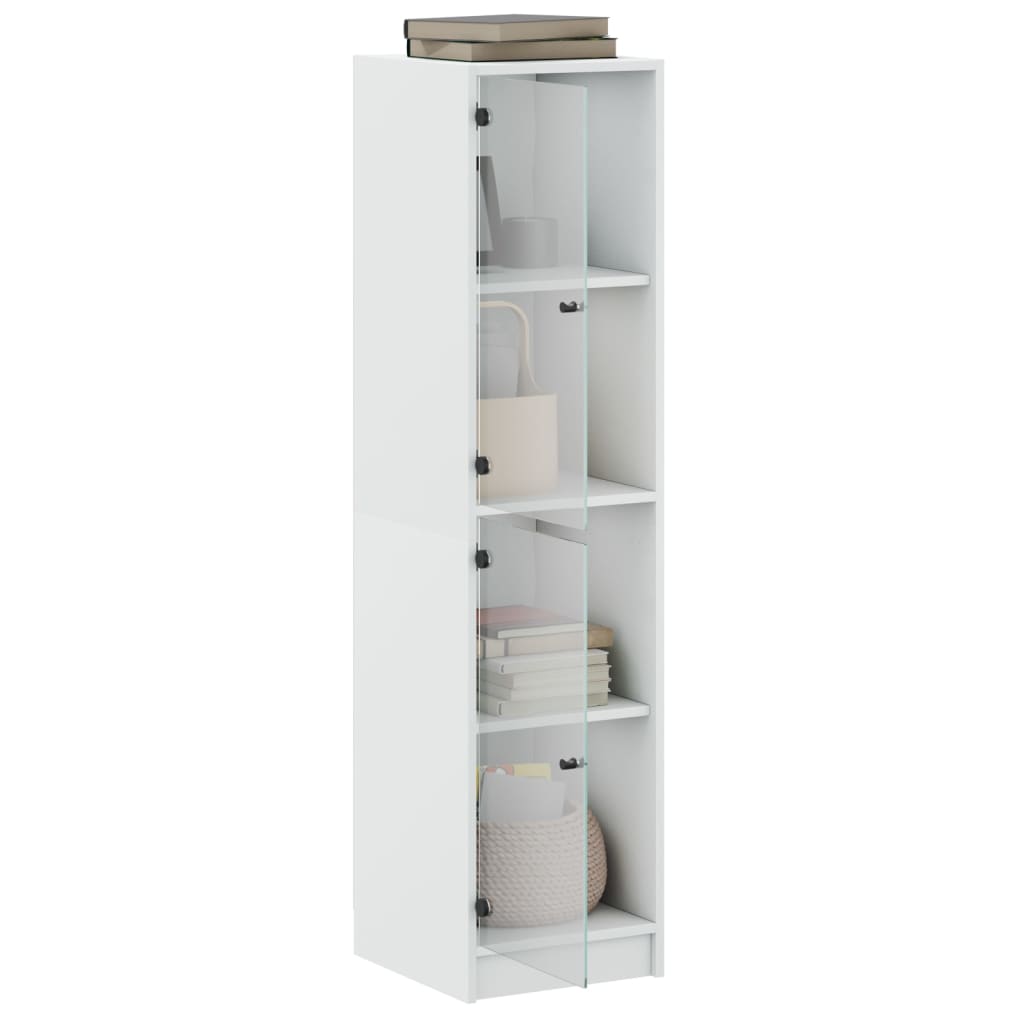 vidaXL Ντουλάπι Λευκό 35 x 37 x 142 εκ. με Γυάλινες Πόρτες