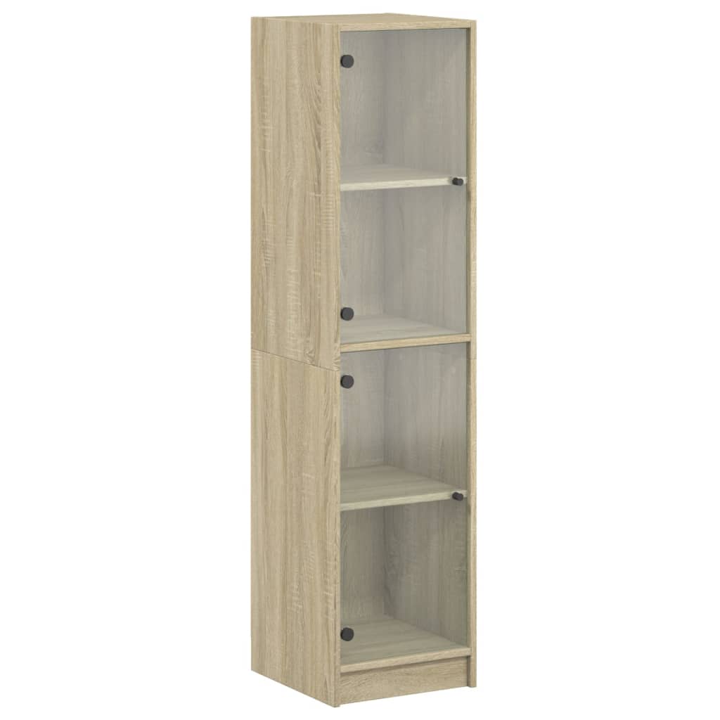 vidaXL Ντουλάπι Sonoma Δρυς 35 x 37 x 142 εκ. με Γυάλινες Πόρτες