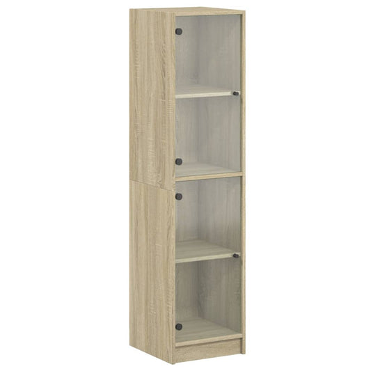 vidaXL Ντουλάπι Sonoma Δρυς 35 x 37 x 142 εκ. με Γυάλινες Πόρτες