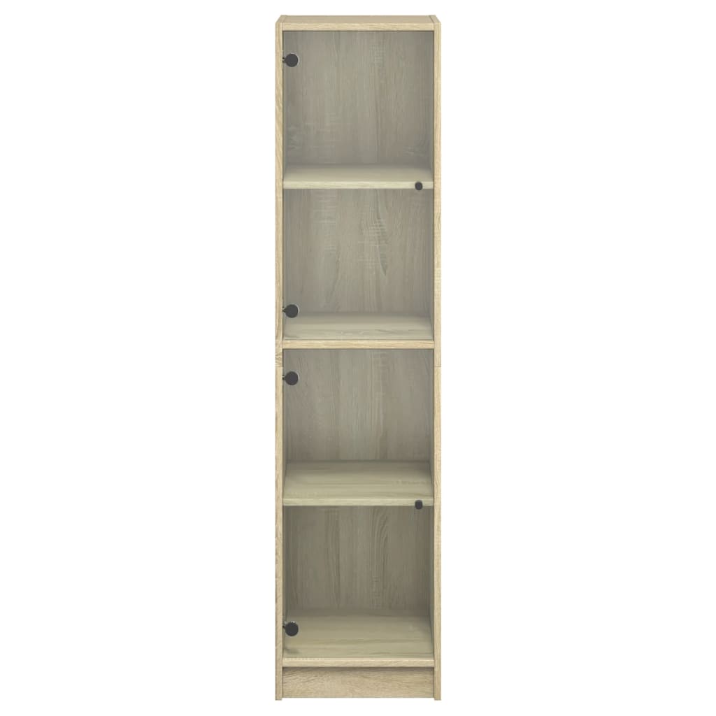 vidaXL Ντουλάπι Sonoma Δρυς 35 x 37 x 142 εκ. με Γυάλινες Πόρτες