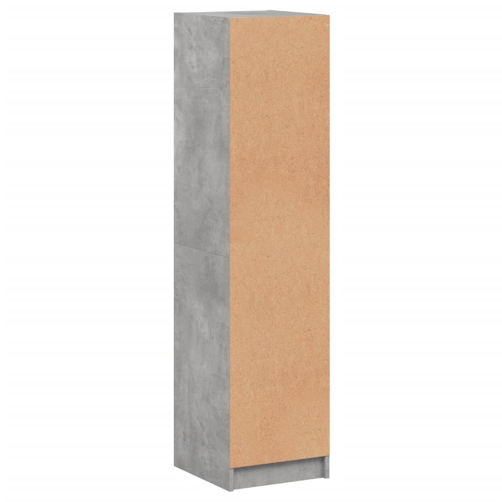 vidaXL Ντουλάπι Γκρι Σκυροδέματος 35x37x142 εκ. με Γυάλινες Πόρτες
