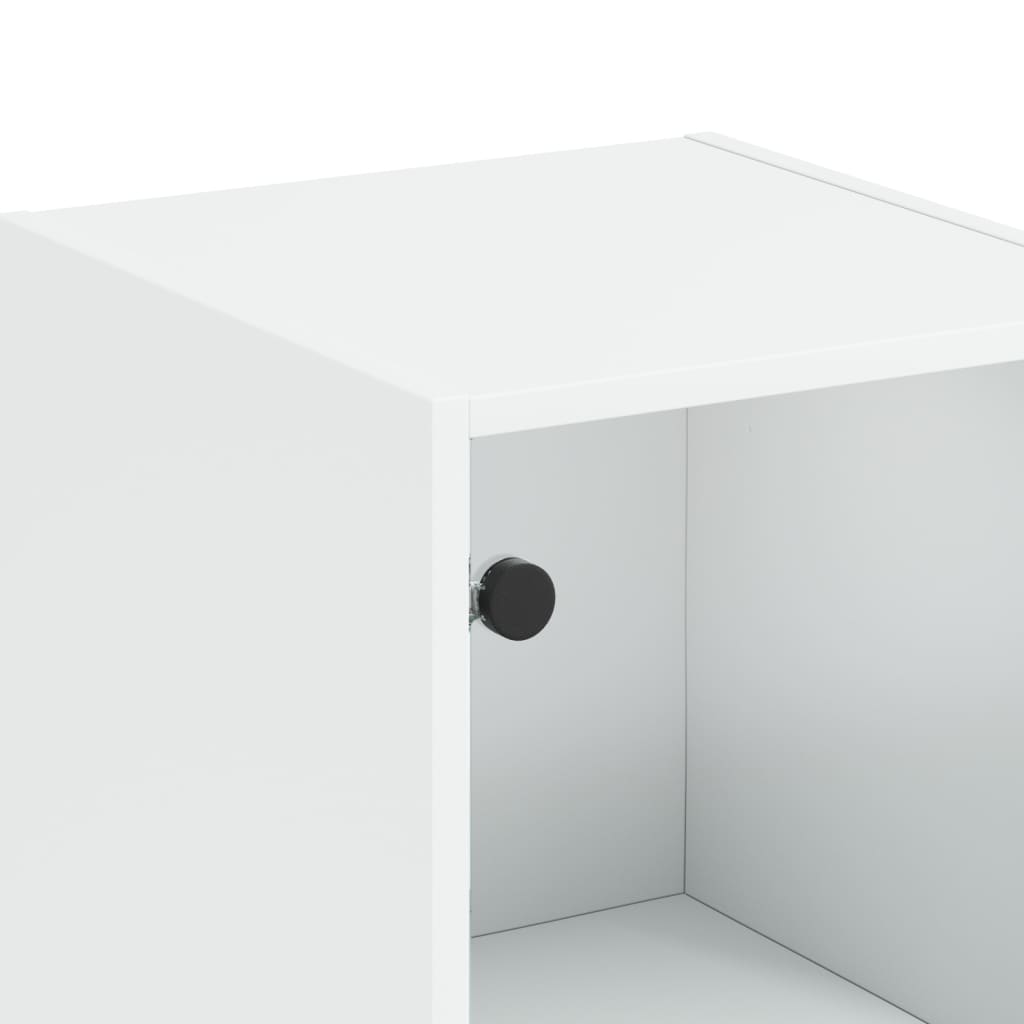 vidaXL Ντουλάπι Λευκό 35x37x142 εκ. με Γυάλινες Πόρτες