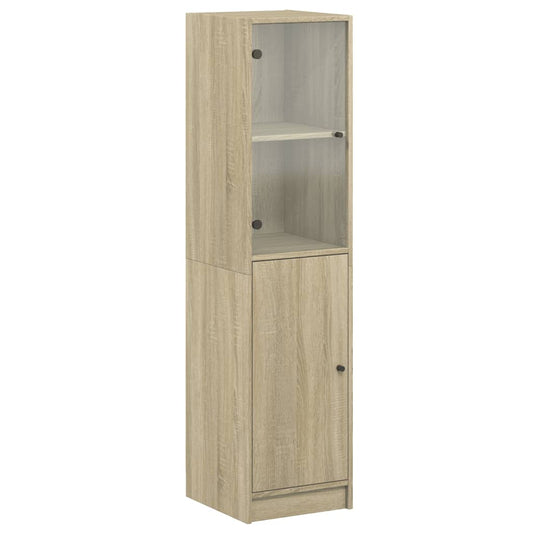 vidaXL Ντουλάπι Sonoma Δρυς 35 x 37 x 142 εκ. με Γυάλινη Πόρτα
