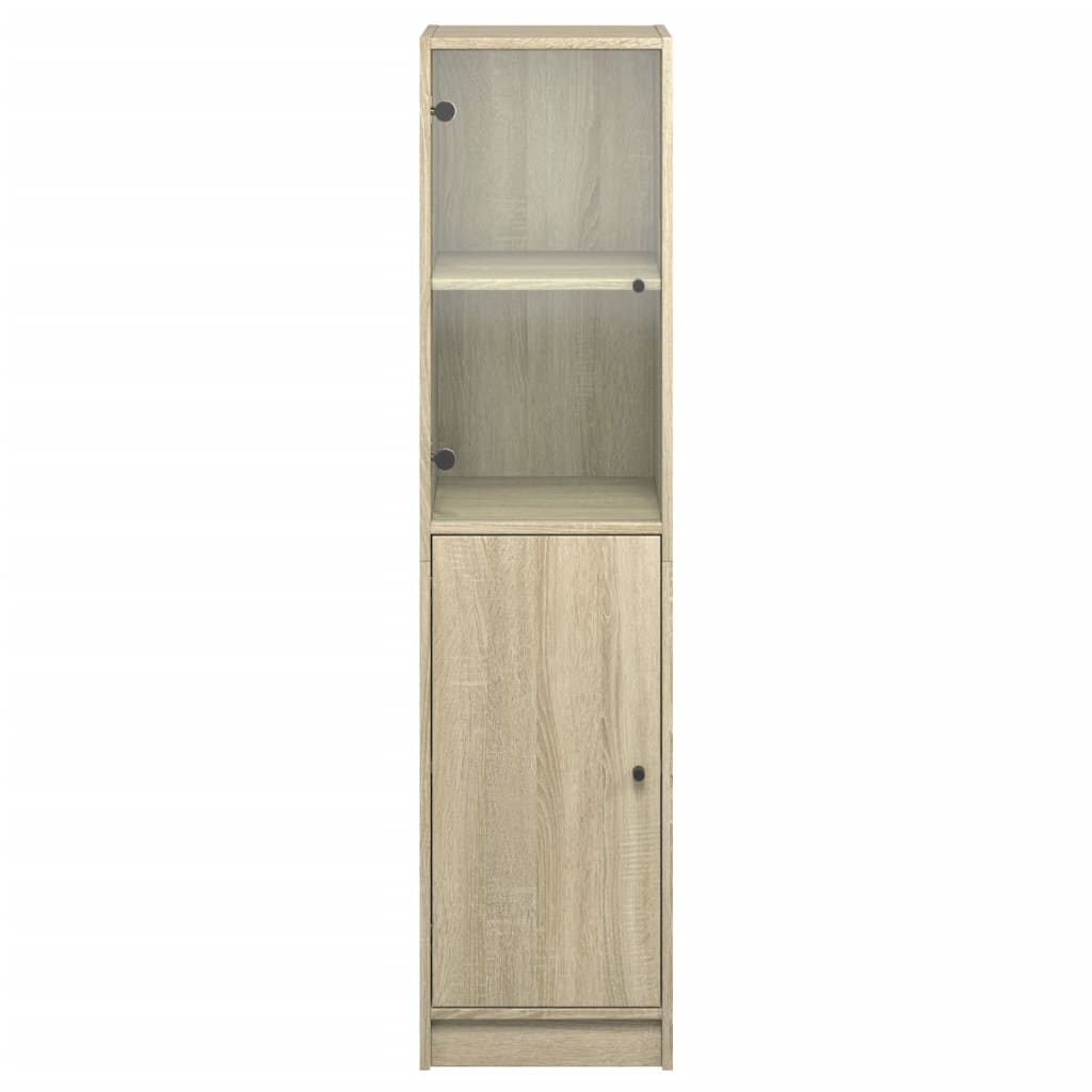 vidaXL Ντουλάπι Sonoma Δρυς 35 x 37 x 142 εκ. με Γυάλινη Πόρτα