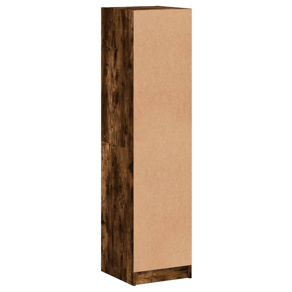 vidaXL Ντουλάπι Καπνιστή Δρυς 35x37x142 εκ. με Γυάλινη Πόρτα
