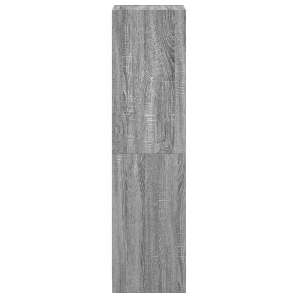 vidaXL Ντουλάπι Γκρι Sonoma 35x37x142 εκ. με Γυάλινη Πόρτα