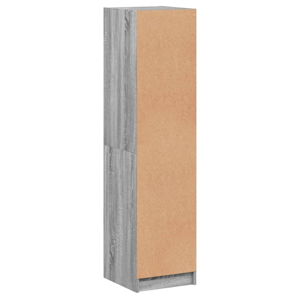 vidaXL Ντουλάπι Γκρι Sonoma 35x37x142 εκ. με Γυάλινη Πόρτα