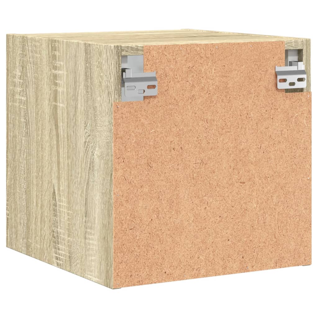 vidaXL Κομοδίνο Sonoma Δρυς 35x37x35 εκ. με Γυάλινη Πόρτα