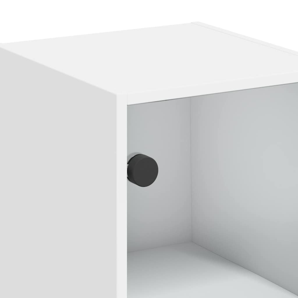 vidaXL Ντουλάπι Τοίχου Λευκό 35x37x68,5 εκ. με Γυάλινες Πόρτες