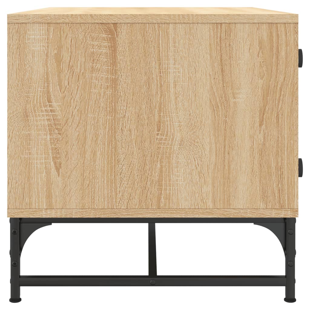 vidaXL Τραπεζάκι Σαλονιού Sonoma Δρυς 68,5x50x50 εκ με Γυάλινες Πόρτες