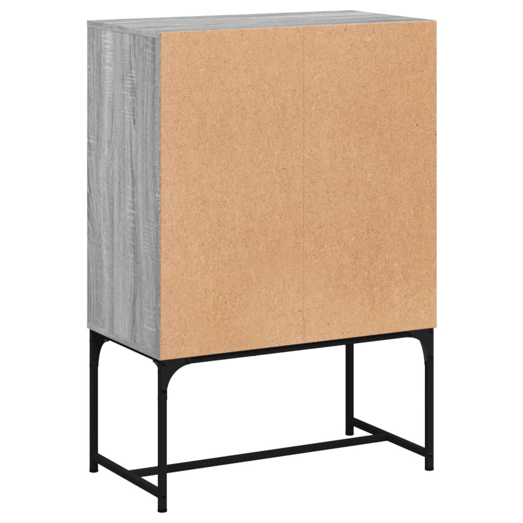 vidaXL Βοηθητικό Ντουλάπι Sonoma Γκρι 69x37x100 εκ. με Γυάλινες Πόρτες