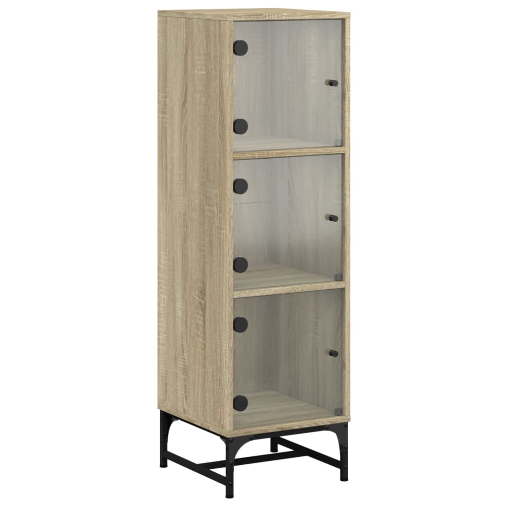 vidaXL Ντουλάπι Sonoma Δρυς 35 x 37 x 120 εκ. με Γυάλινες Πόρτες