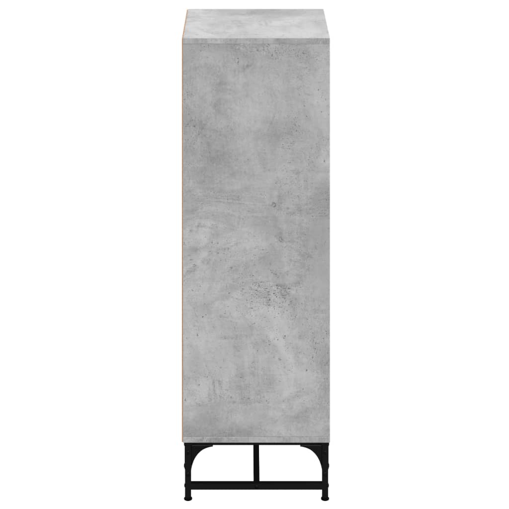 vidaXL Ντουλάπι Γκρι Σκυροδέματος 35 x 37 x 120 εκ. με Γυάλινες Πόρτες