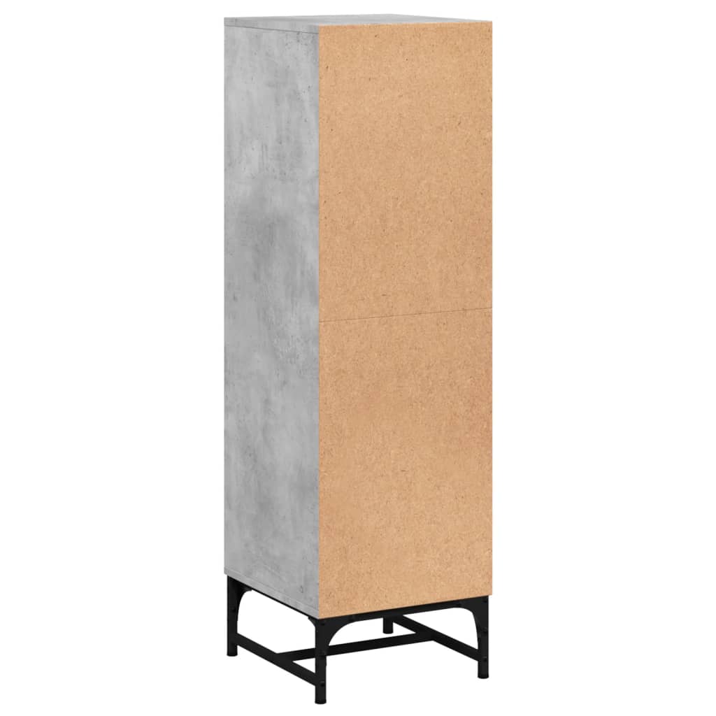 vidaXL Ντουλάπι Γκρι Σκυροδέματος 35 x 37 x 120 εκ. με Γυάλινες Πόρτες