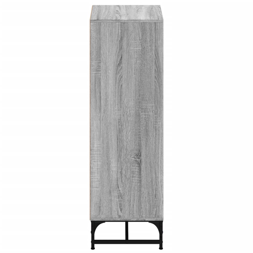vidaXL Ντουλάπι Γκρι Sonoma 35x37x120 εκ. με Γυάλινες Πόρτες