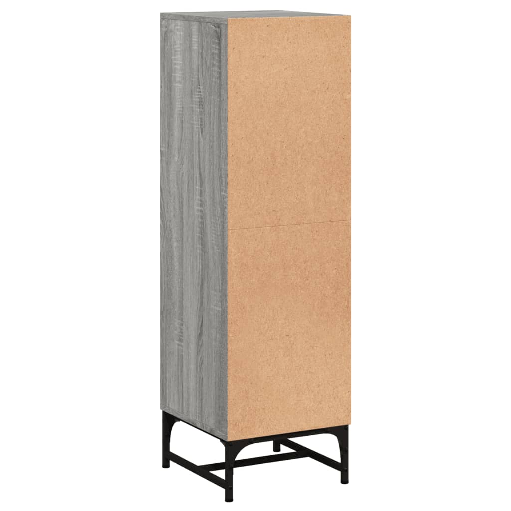 vidaXL Ντουλάπι Γκρι Sonoma 35x37x120 εκ. με Γυάλινες Πόρτες