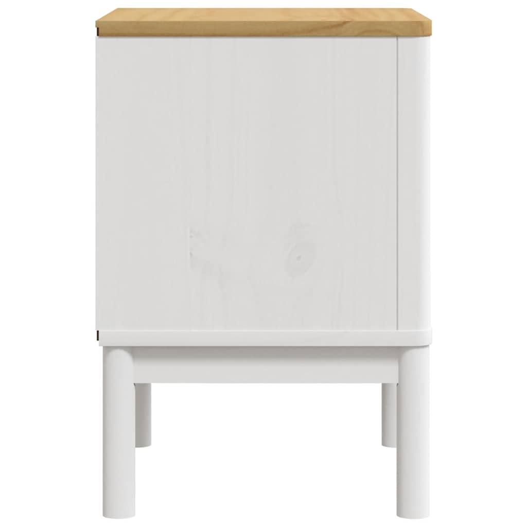 vidaXL Κομοδίνο FLORO Λευκό 45 x 39 x 57 εκ. από Μασίφ Ξύλο Πεύκου