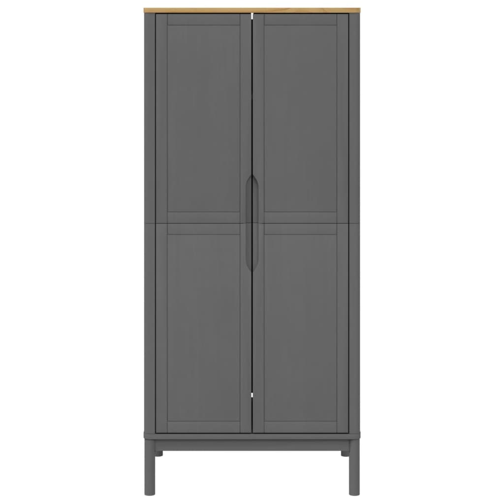 vidaXL Ντουλάπα FLORO Γκρι 77 x 53 x 171 εκ. από Μασίφ Ξύλο Πεύκου