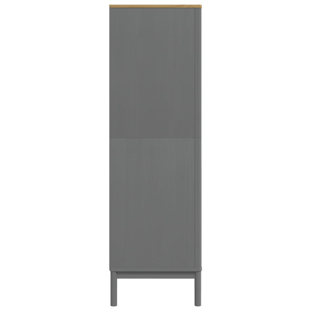 vidaXL Ντουλάπα FLORO Γκρι 77 x 53 x 171 εκ. από Μασίφ Ξύλο Πεύκου