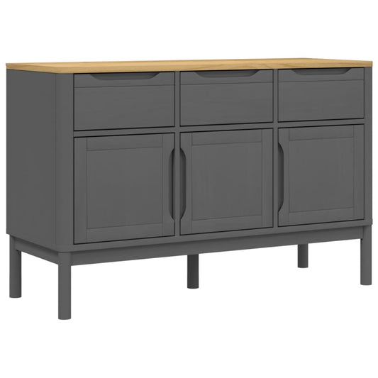 vidaXL Ντουλάπι FLORO Γκρι 114 x 43 x 74 εκ. από Μασίφ Ξύλο Πεύκου
