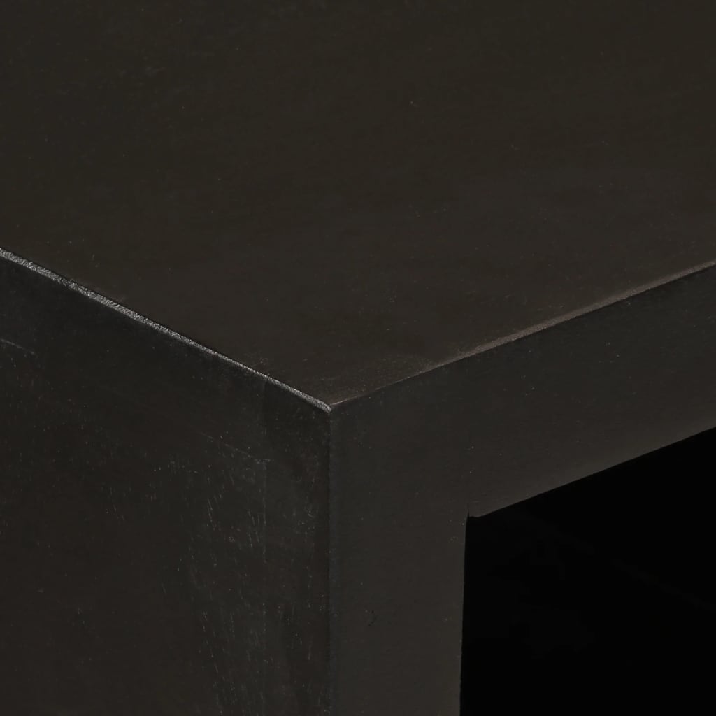 vidaXL Ντουλάπι Μαύρο 55x30x76 εκ. από Μασίφ Ξύλο Μάνγκο και Σίδηρο