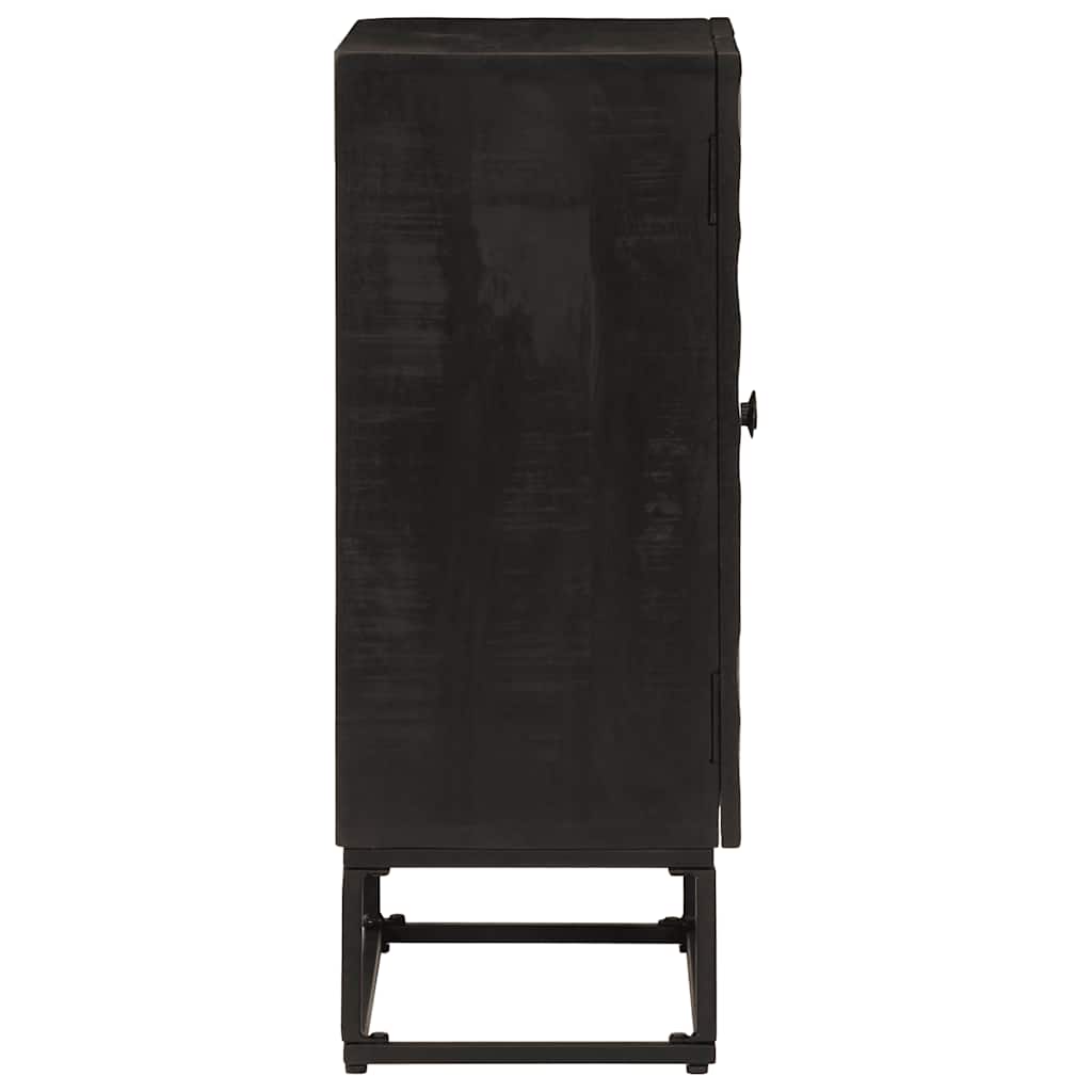 vidaXL Ντουλάπι Μαύρο 55x30x76 εκ. από Μασίφ Ξύλο Μάνγκο και Σίδηρο