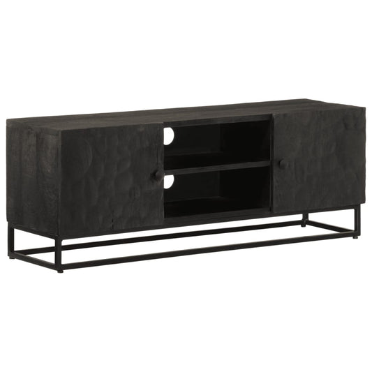 vidaXL Έπιπλο Τηλεόρασης Μαύρο 110x30x40εκ.Μασίφ Ξύλο Μάνγκο & Σίδηρος