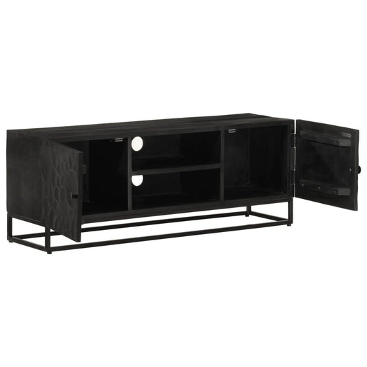 vidaXL Έπιπλο Τηλεόρασης Μαύρο 110x30x40εκ.Μασίφ Ξύλο Μάνγκο & Σίδηρος
