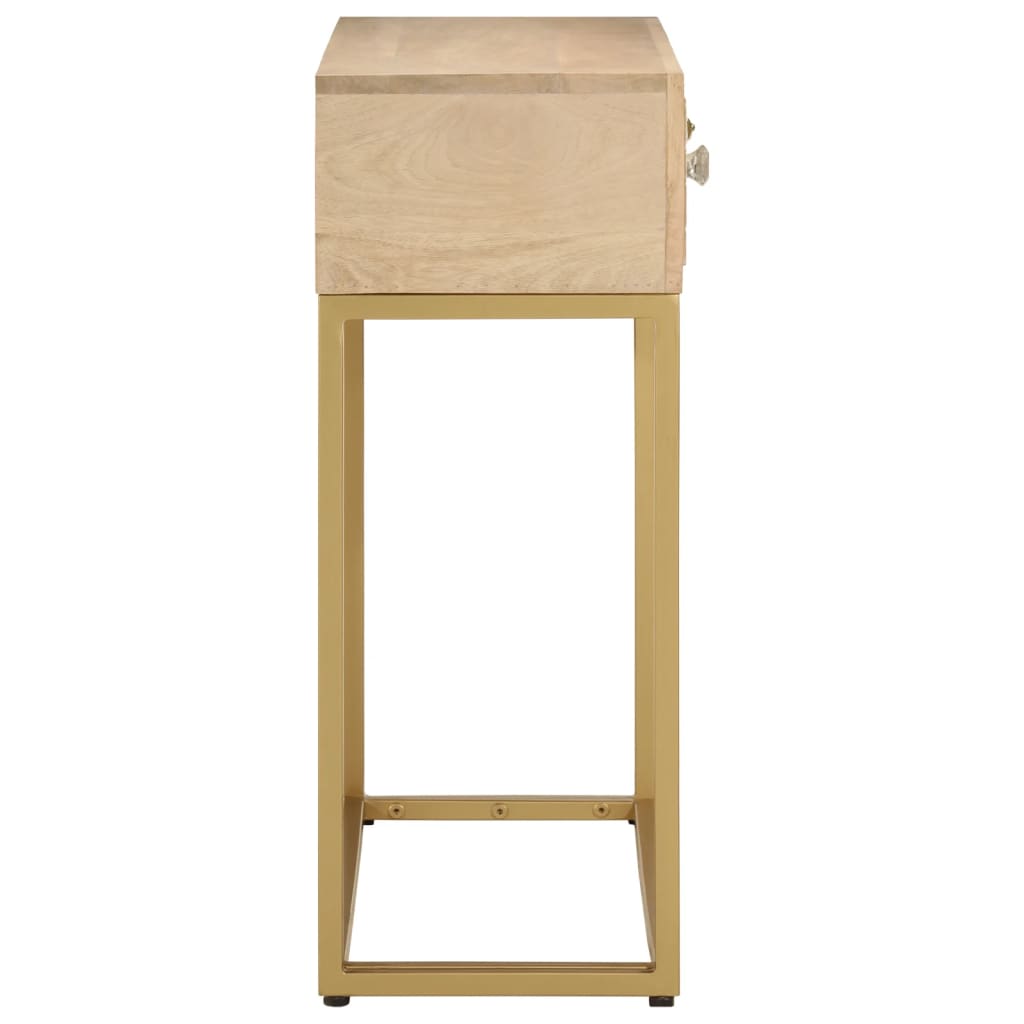 vidaXL Τραπέζι Κονσόλα 90 x 30 x 76 εκ. από Μασίφ Ξύλο Μάνγκο/Σίδερο