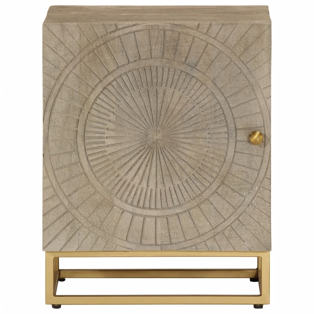 vidaXL Κομοδίνο 40 x 30 x 50 εκ. από Μασίφ Ξύλο Μάνγκο και Σίδηρο