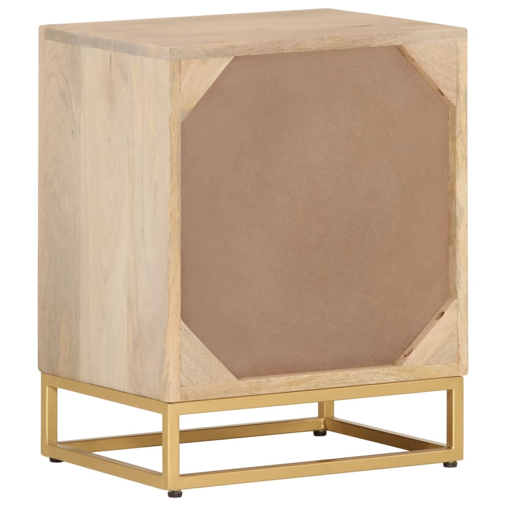 vidaXL Κομοδίνο 40 x 30 x 50 εκ. από Μασίφ Ξύλο Μάνγκο και Σίδηρο