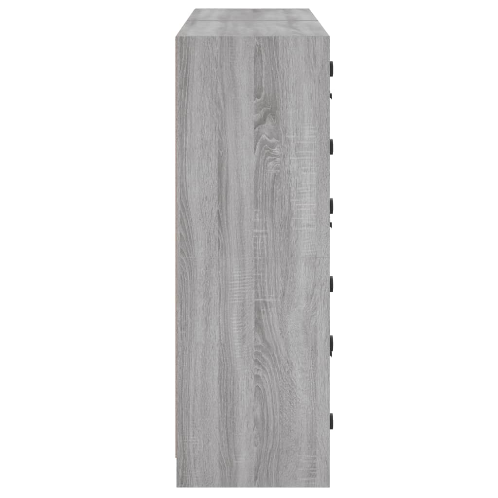vidaXL Βιβλιοθήκη με Πόρτες Γκρι Sonoma 136x37x109 εκ. Επεξ. Ξύλο