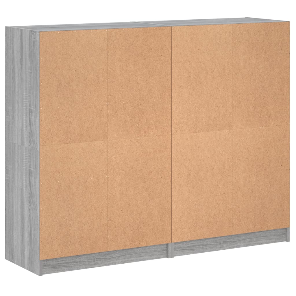 vidaXL Βιβλιοθήκη με Πόρτες Γκρι Sonoma 136x37x109 εκ. Επεξ. Ξύλο