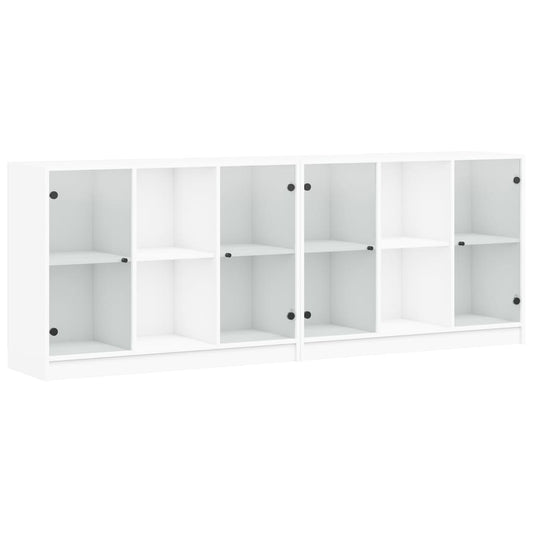 vidaXL Βιβλιοθήκη με Πόρτες Λευκή 204x37x75 εκ. από Επεξεργ. Ξύλο