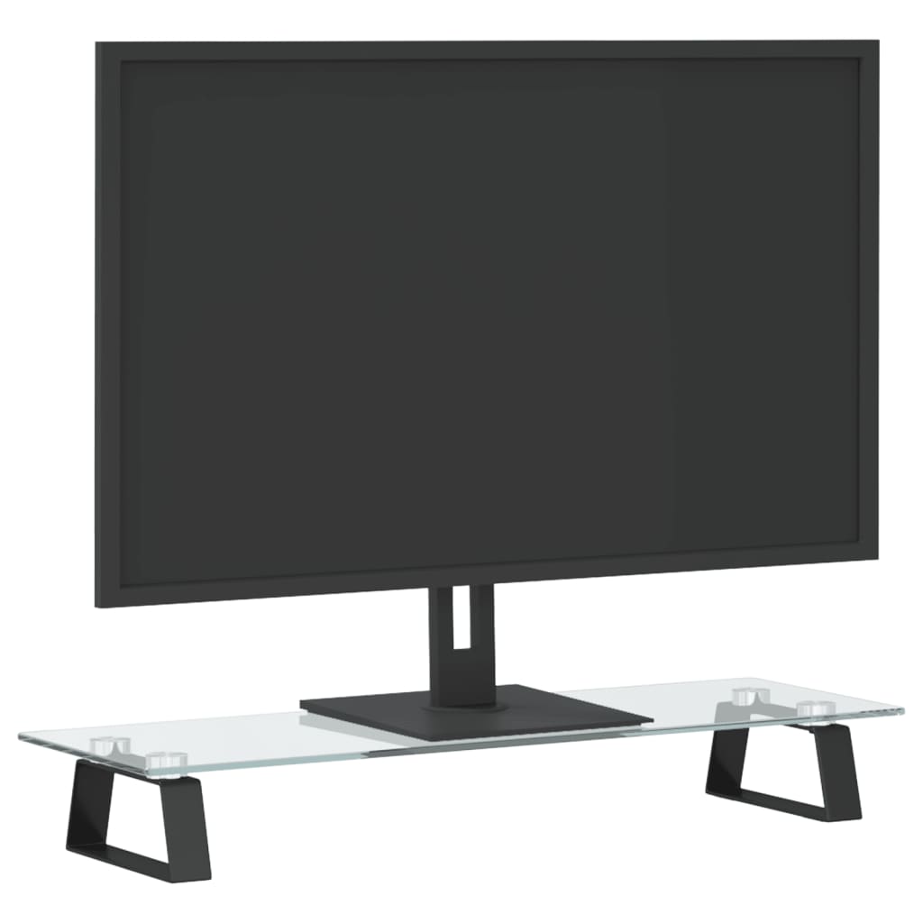 vidaXL Βάση Οθόνης Μαύρη 60x20x8 εκ. από Ψημένο Γυαλί και Μέταλλο