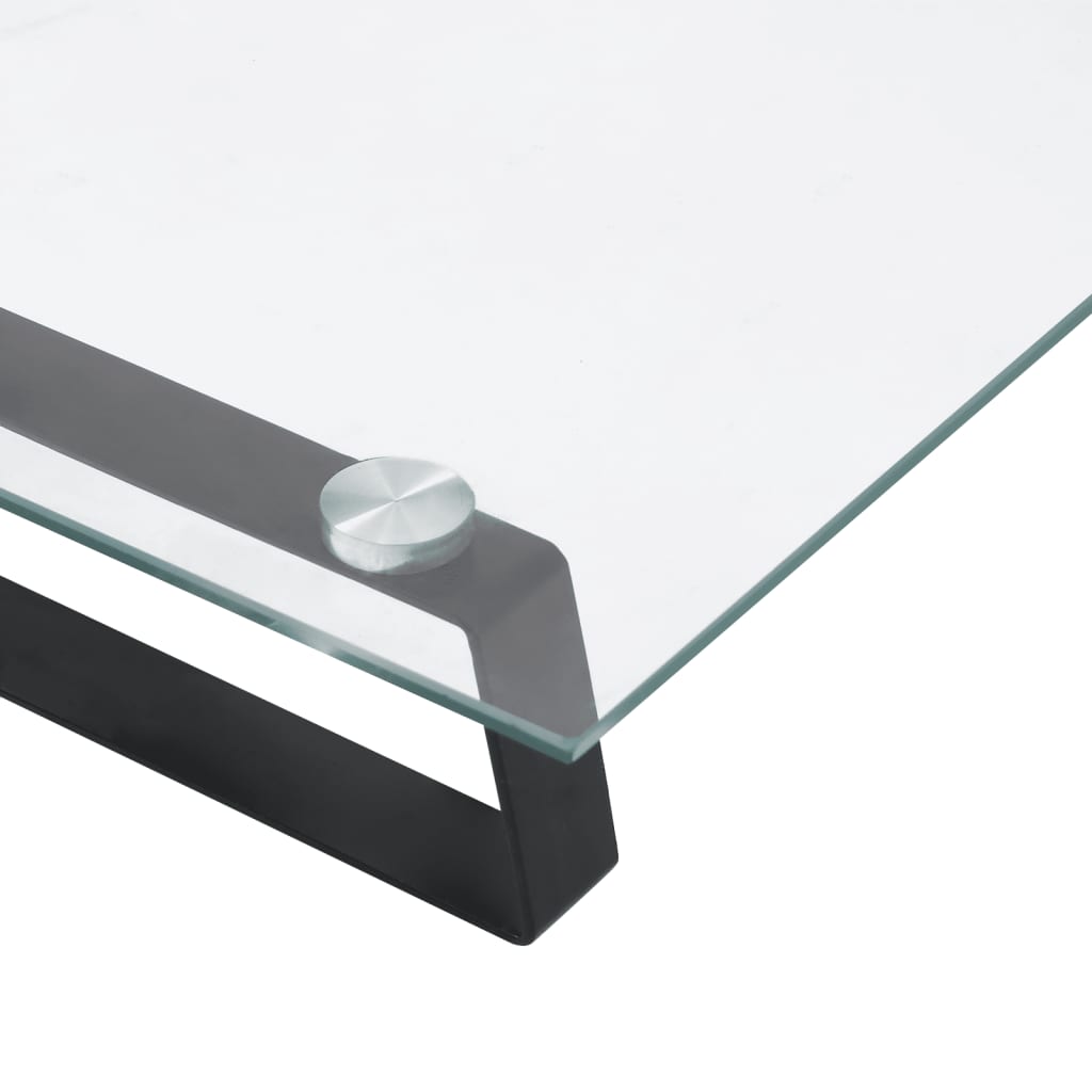 vidaXL Βάση Οθόνης Μαύρη 60x20x8 εκ. από Ψημένο Γυαλί και Μέταλλο