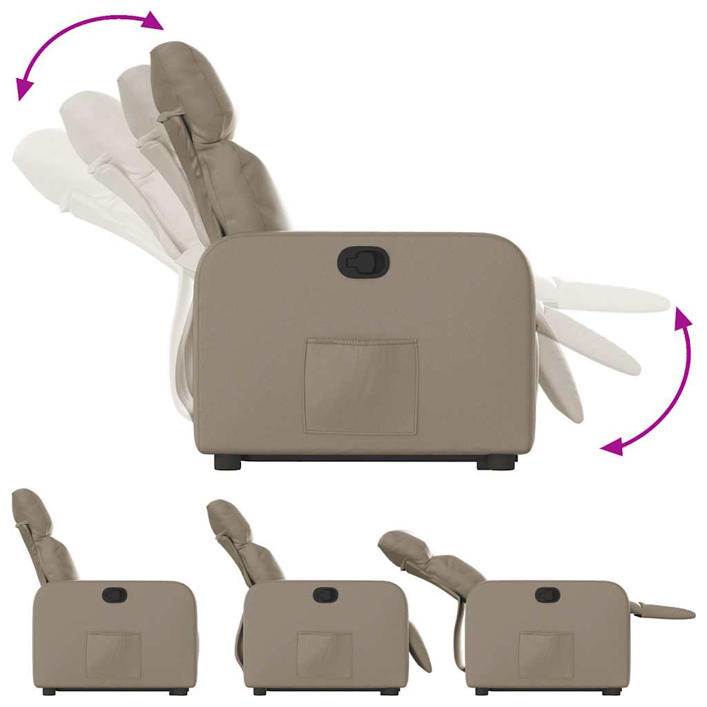 vidaXL Πολυθρόνα Ανακλινόμενη με Ανύψωση Καπουτσίνο Συνθ. Δέρμα