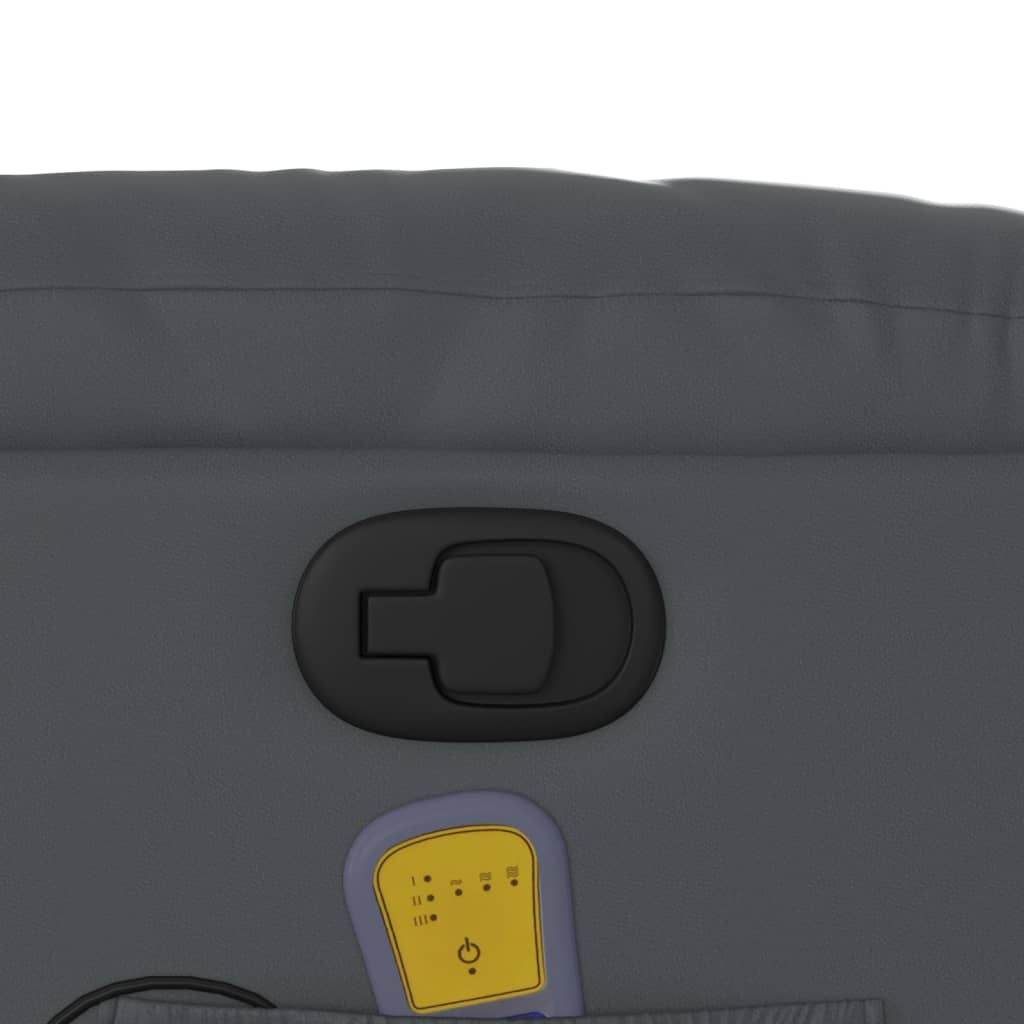 vidaXL Πολυθρόνα Μασάζ με Ανακλινόμενη Πόρτα Γκρι από Συνθετικό Δέρμα