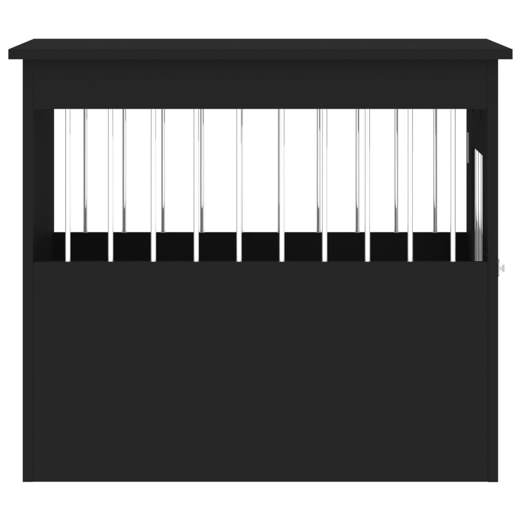 vidaXL Κλουβί Σκύλου Μαύρο 55 x 75 x 65 εκ. από Επεξεργασμένο Ξύλο