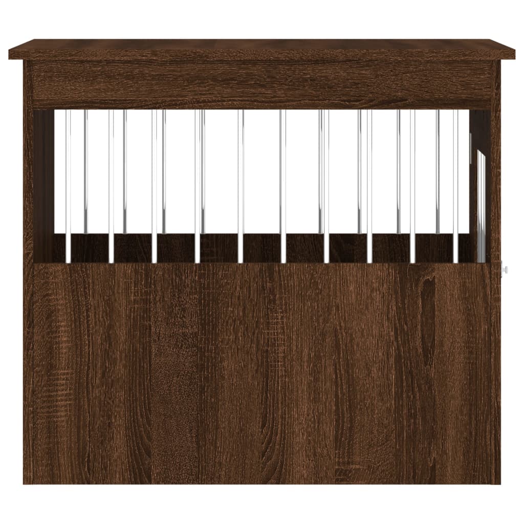 vidaXL Κλουβί Σκύλου Καφέ Δρυς 55 x 75 x 65 εκ. από Επεξεργ. Ξύλο