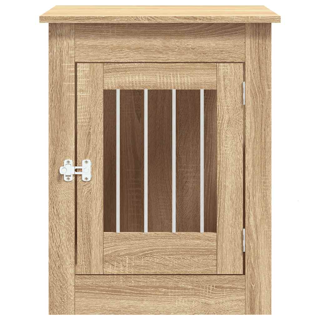 vidaXL Κλουβί Σκύλου Sonoma Δρυς 55 x 80 x 68 εκ. από Επεξεργ. Ξύλο