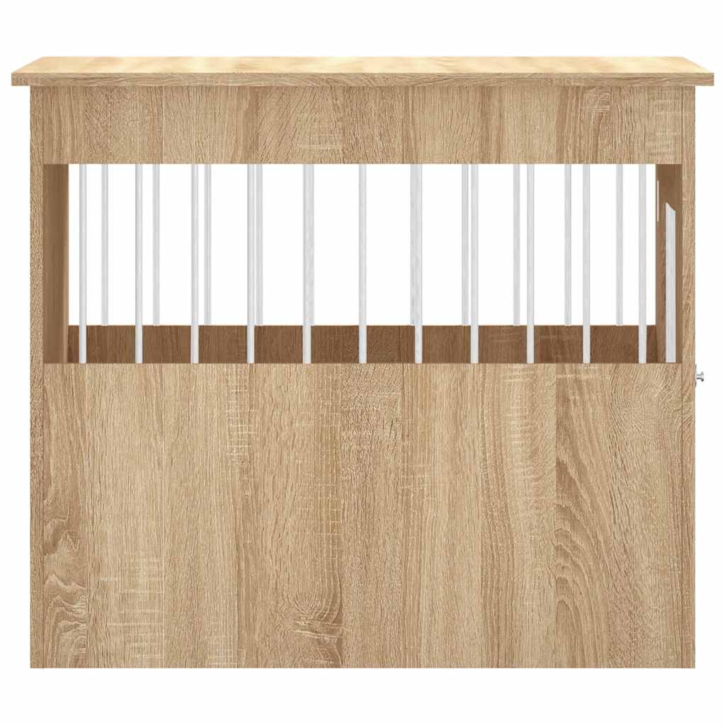 vidaXL Κλουβί Σκύλου Sonoma Δρυς 55 x 80 x 68 εκ. από Επεξεργ. Ξύλο
