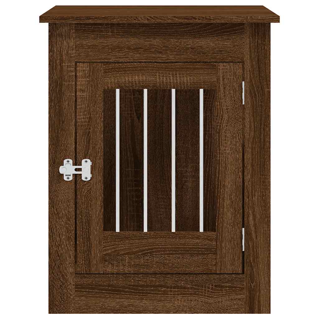 vidaXL Κλουβί Σκύλου Καφέ Δρυς 55x80x68 εκ. από Επεξεργ. Ξύλο