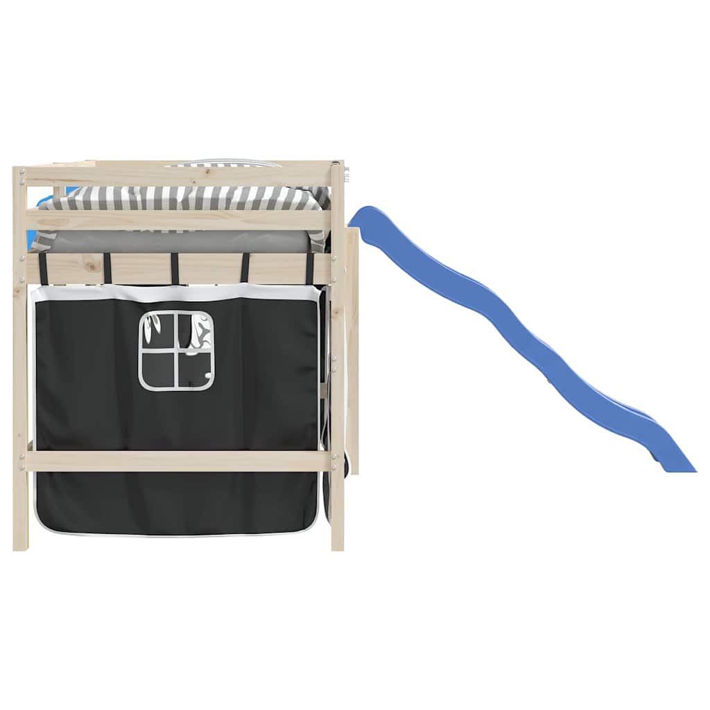 vidaXL Κουρτίνες για Κρεβάτι Κουκέτα Λευκό / Μαύρο από Πολυεστέρα