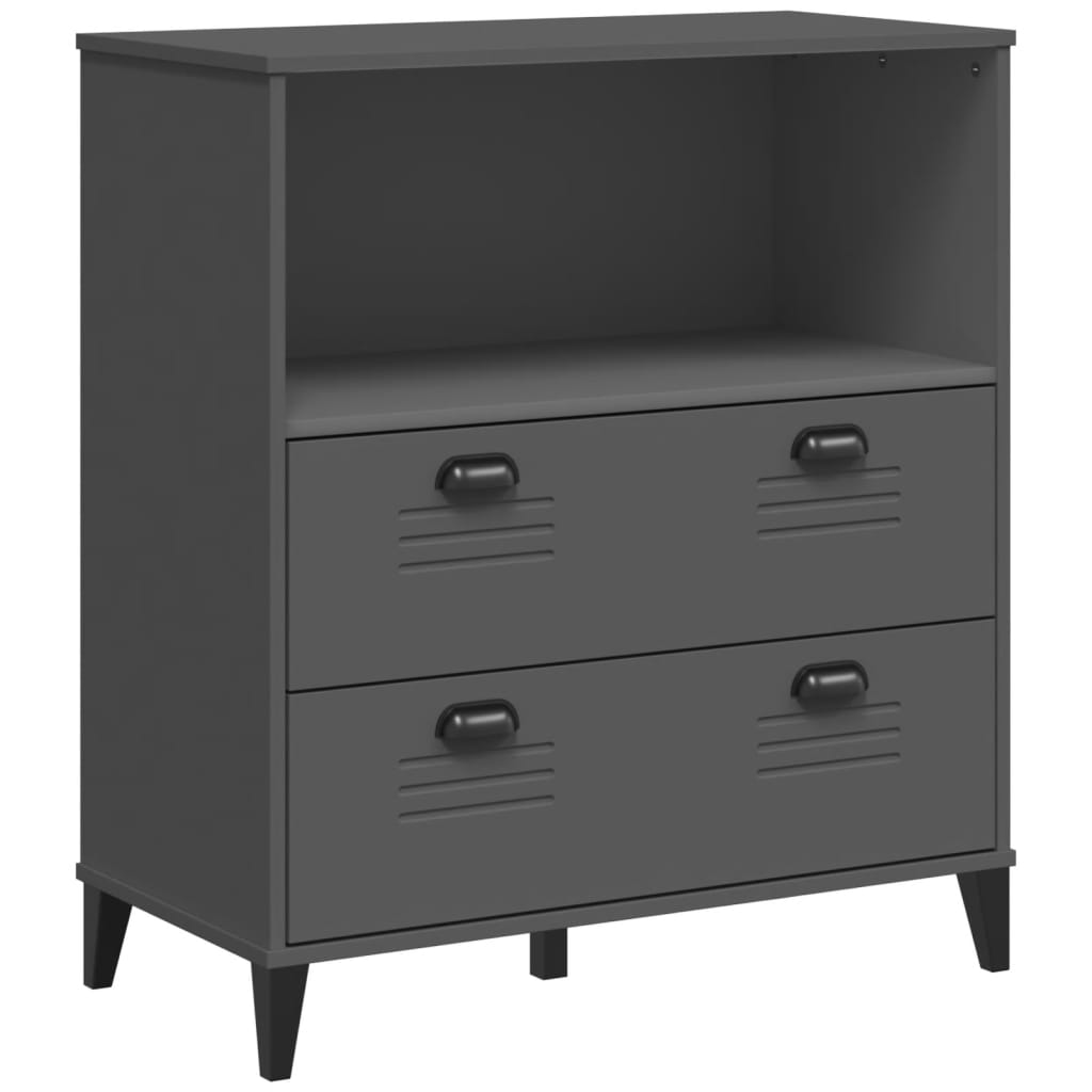 vidaXL Ντουλάπι Ψηλό VIKEN Ανθρακί Γκρι 80x40x200εκ. Μασίφ Ξύλο Πεύκου